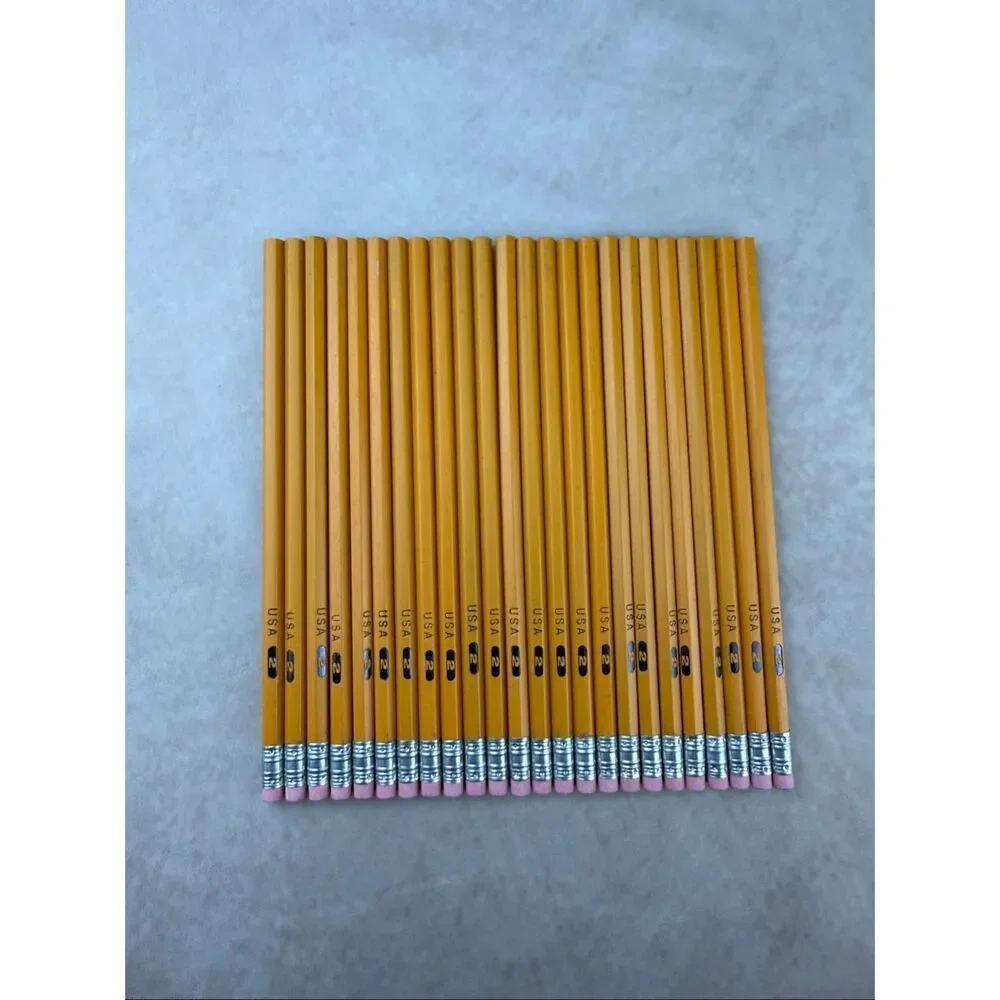 Vintage USA Made Pencils Lot of 24 Unused #2 Yellow Wood